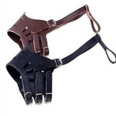 Hund anti-bark bett hundträningsutrustning nosmask mjukt läder justerbart munkorg för hundar xs-xl cosp 4 g 120 - L / Brun