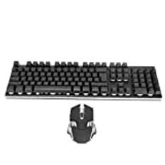 BUHB Combo tangentbord LED-bakgrundsbelyst mus, tangentbord RGB-mus vattentät LED-bakgrundsbelyst kombo 104 tangenter för hemmakontor