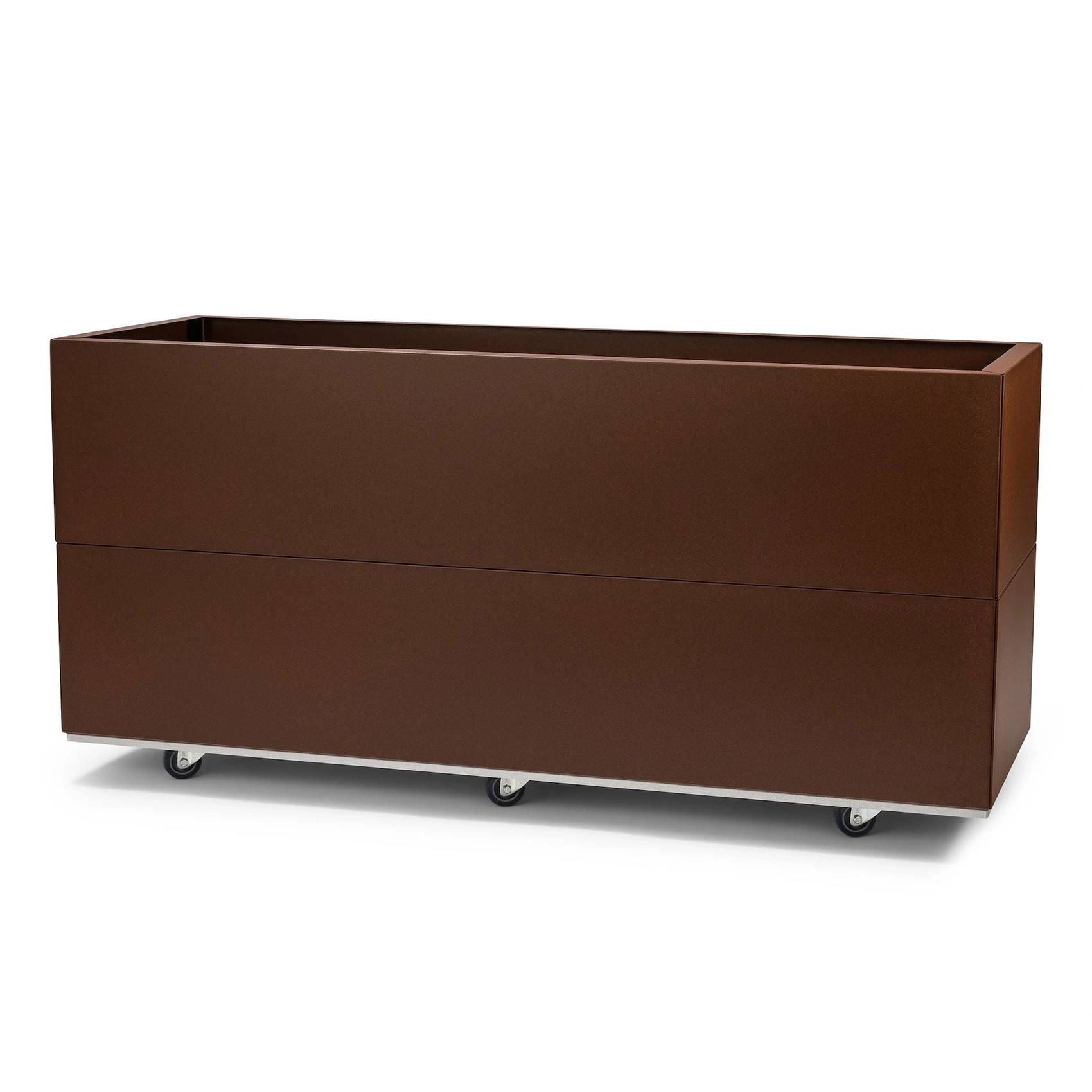 BEDD odlingslåda med hjul/ben - 120x60x50 cm, rostlack - Mörkbrun