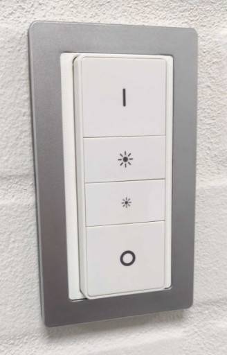 Indsats til Philips Hue dimmer med LK Pure design ramme, stål