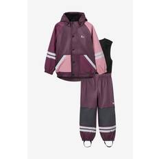 Lindberg - Regnsæt Fagerhult Rain Set Fleece - Lilla - 140