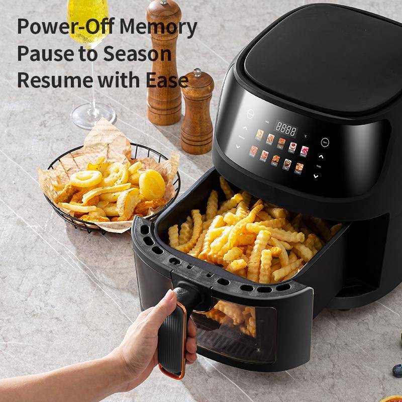 8L Stor Kapacitet Airfryer med Pekskärm, 110-220V, Europeisk Standard, Oljefri och Lågfettsmatlagning