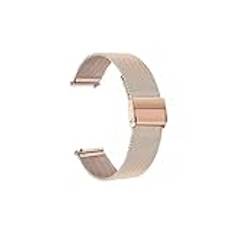 Passar for Huawei Watch GT 4 41 mm band 18 mm armband i rostfritt stål Passar for Garmin Venu 3S 2S/Vivoactive 3S 4S 255S 265S klockband (Color : Rose gold, Size : For Garmin Vivomove3)