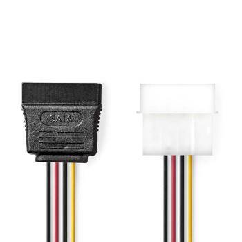 Nedis Intern Strömkabel | Molex Hane | SATA 15-Pin Hona | Guldplaterad | 0.15 m | Rund | PVC | Mångfärgad | Låda