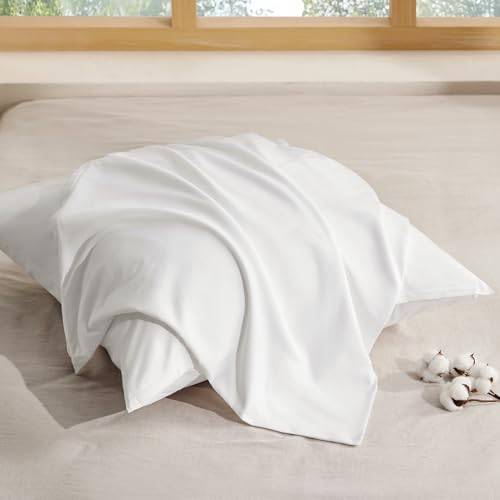 BEDSURE Kissenbezug 80x80 2er Set - 100% Baumwolle Kopfkissenbezug Weiß