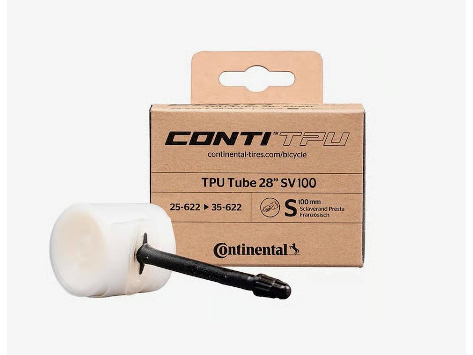 Continental Race TPU 28" Slang 25-622 - 35-622, 100 mm presta, 35 g