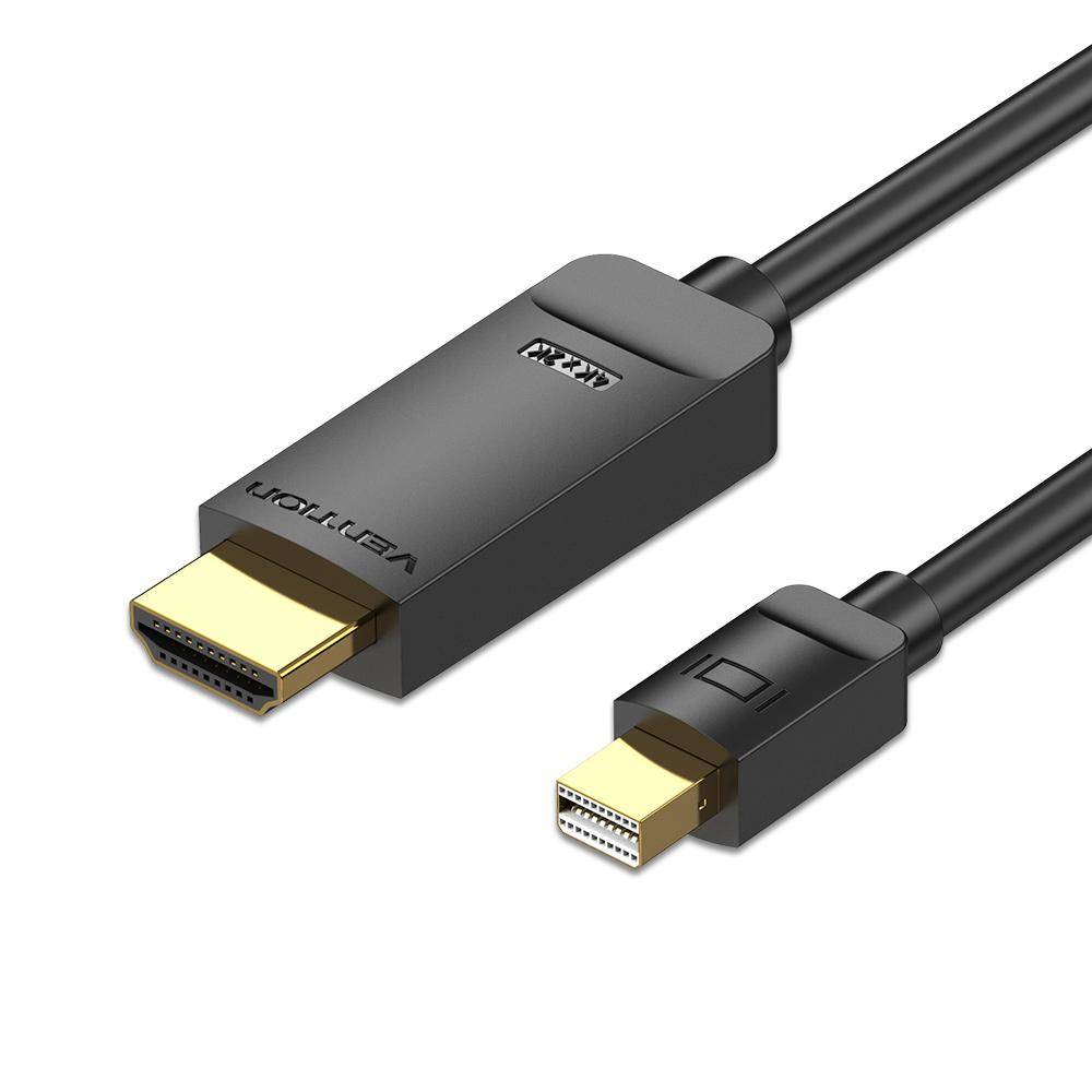 Vention Mini DisplayPort till HDMI-kabel 4K HD Thunderbolt 2 HDMI-kabelomvandlare för TV MacBook Air 13 iMac Mini DP till HDMI-kabel 2m svart