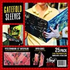 Gatefold yttre LP-omslag för 12-tums förvaring av vinylskivor | 3 mil tjocka genomskinliga skivhylsor av polypropylen med enkel åtkomst till skivor i vinylalbum | plastärmskydd (25-pack)