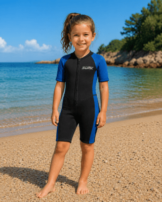 Våtdräkt barn Kids wetsuit 2 mm blå/svart - Soak (Storlek: 10-11 år)
