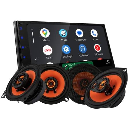 JVC KW-M695DBW bilstereopakke med GAS MAD X1-højttalere