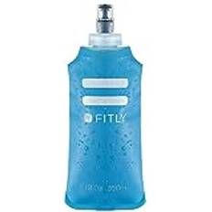 FITLY mjuk flaska 400 ml – krymper när du dricker mjuk vattenflaska för återfuktning när du är på språng – hopfällbar löparvattenflaska, vandring, cykling – mjuk flaska löpning