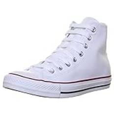 Converse All Star Hi-läder, unisex utomhussportskor för vuxna, Optisk vit, 9 UK