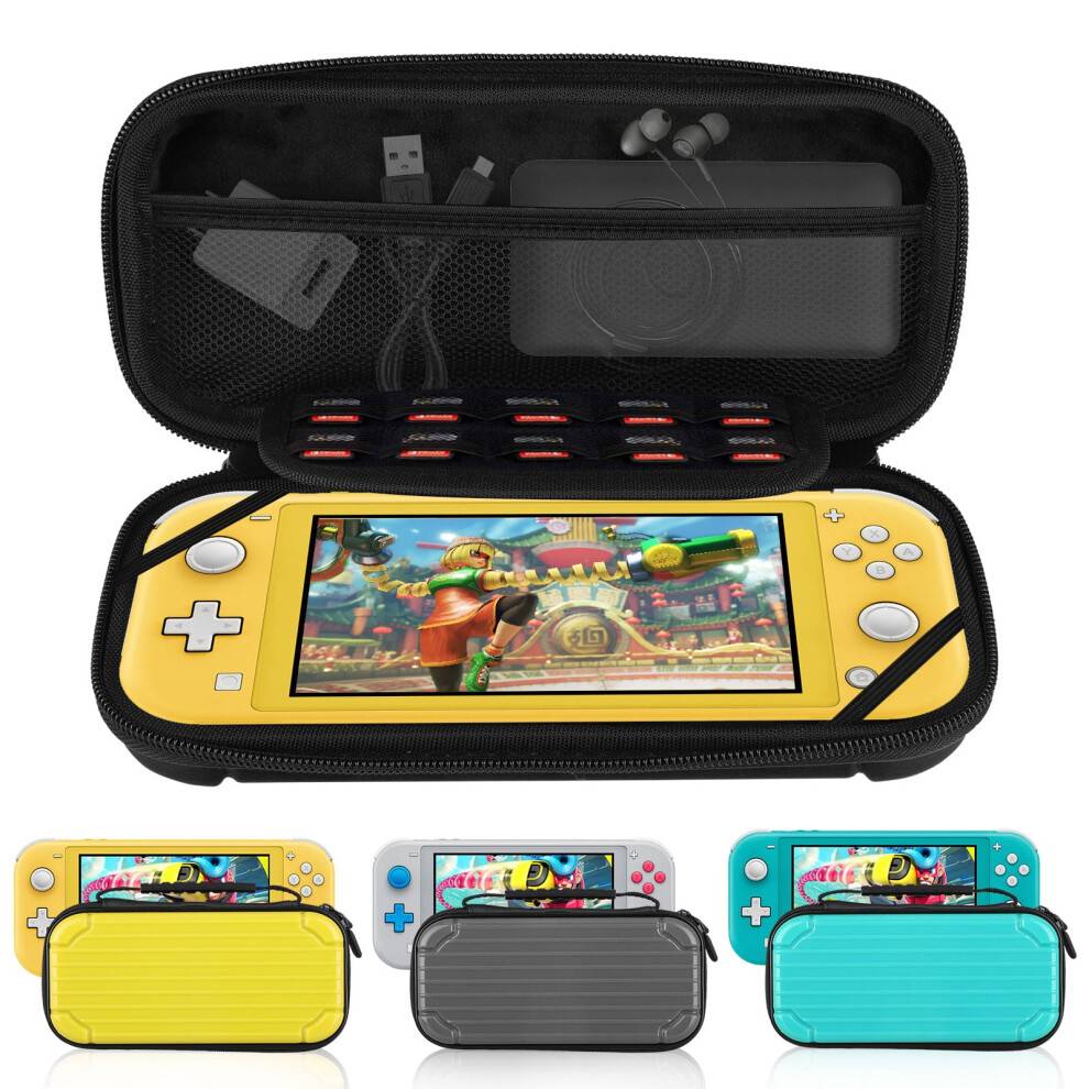 Rejsevenlig hård bæretaske, beskyttende justerbar rem, skridsikkert håndtag til Nintendo Switch Lite og spil, perfekt gave til forskellige