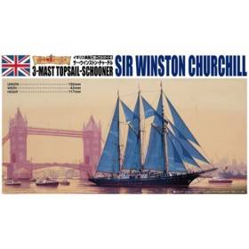 Aoshima 05714, Sir Winston Churchill, 3-Mastad toppsegelskonare, byggsats skala 1:350