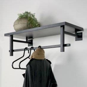 Simpson - Hattehylde i sort metal og sort træ- bredde 76 cm.