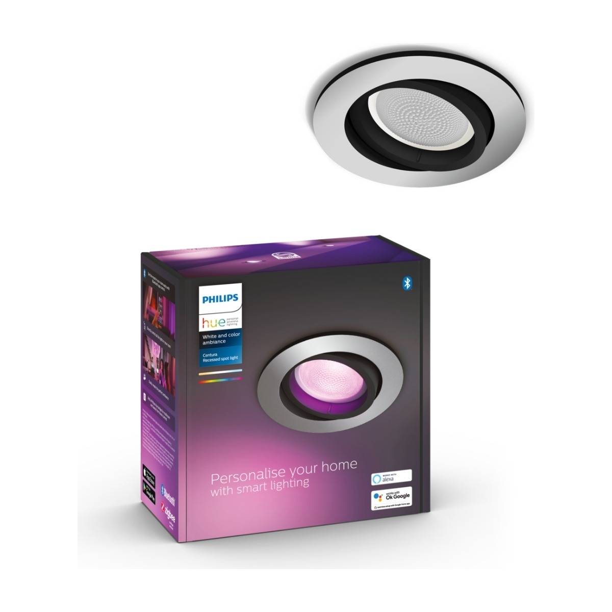 Philips Hue WCA Centura Round infälld spotlight aluminium