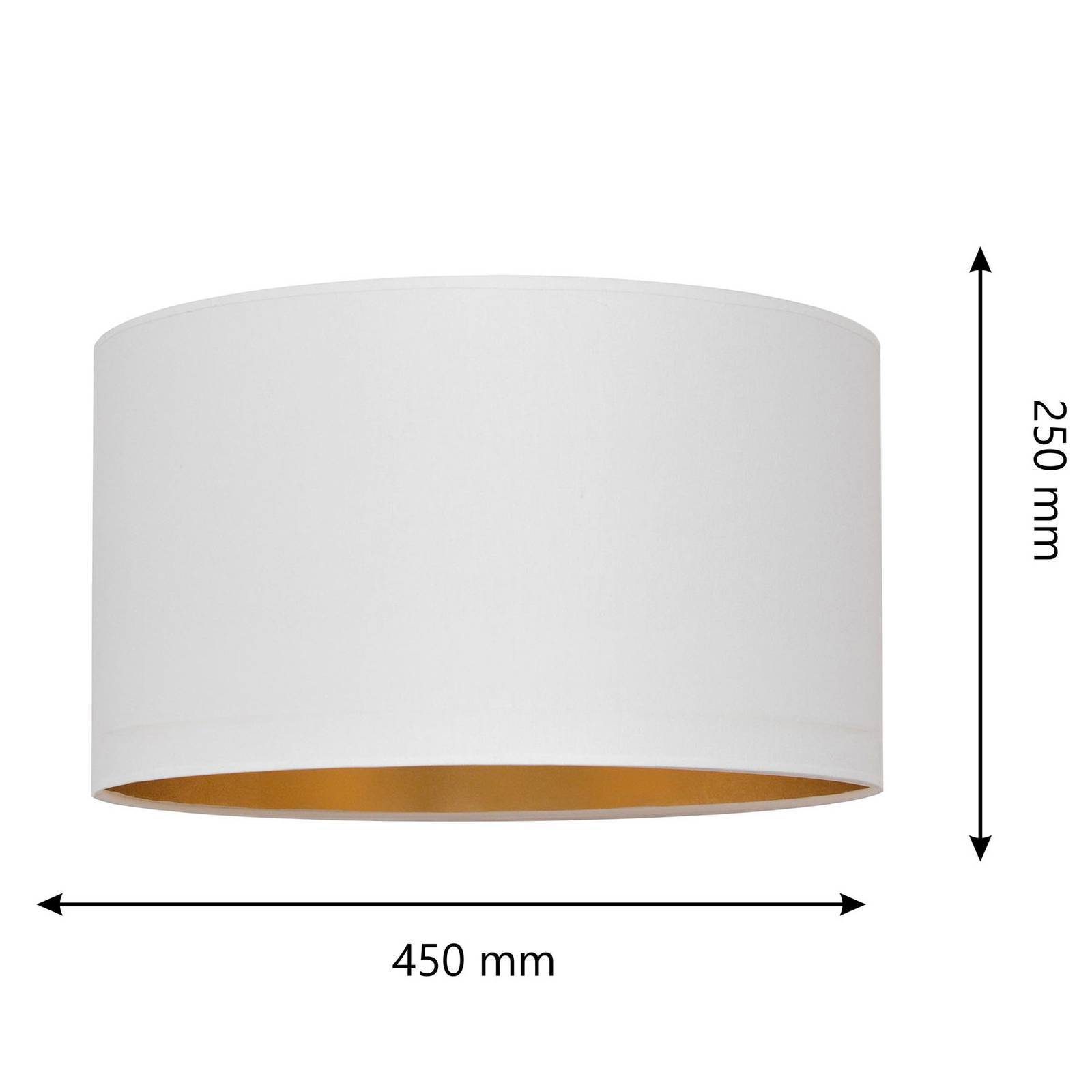 Lampskärm Alba, Ø 45 cm, E27, vit/guld Alba HELAM, Vitt / opal, Vardagsrum / matsal, Textil / tyger / siden