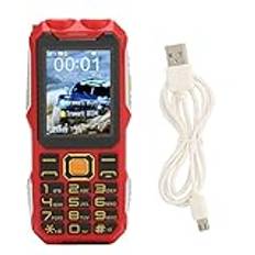 Olåst Mobiltelefon för Seniorer, 2G Dual SIM Big Button Senior Mobiltelefon, Lättanvänd Enkel Mobiltelefon med 2,4" Skärm, SOS-knapp, Hög Volym & 16800mAh Batteri för äldre och Barn(Röd)