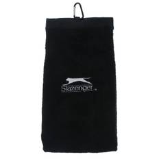 Slazenger Golf Towel With Carabiner Clip - Sort