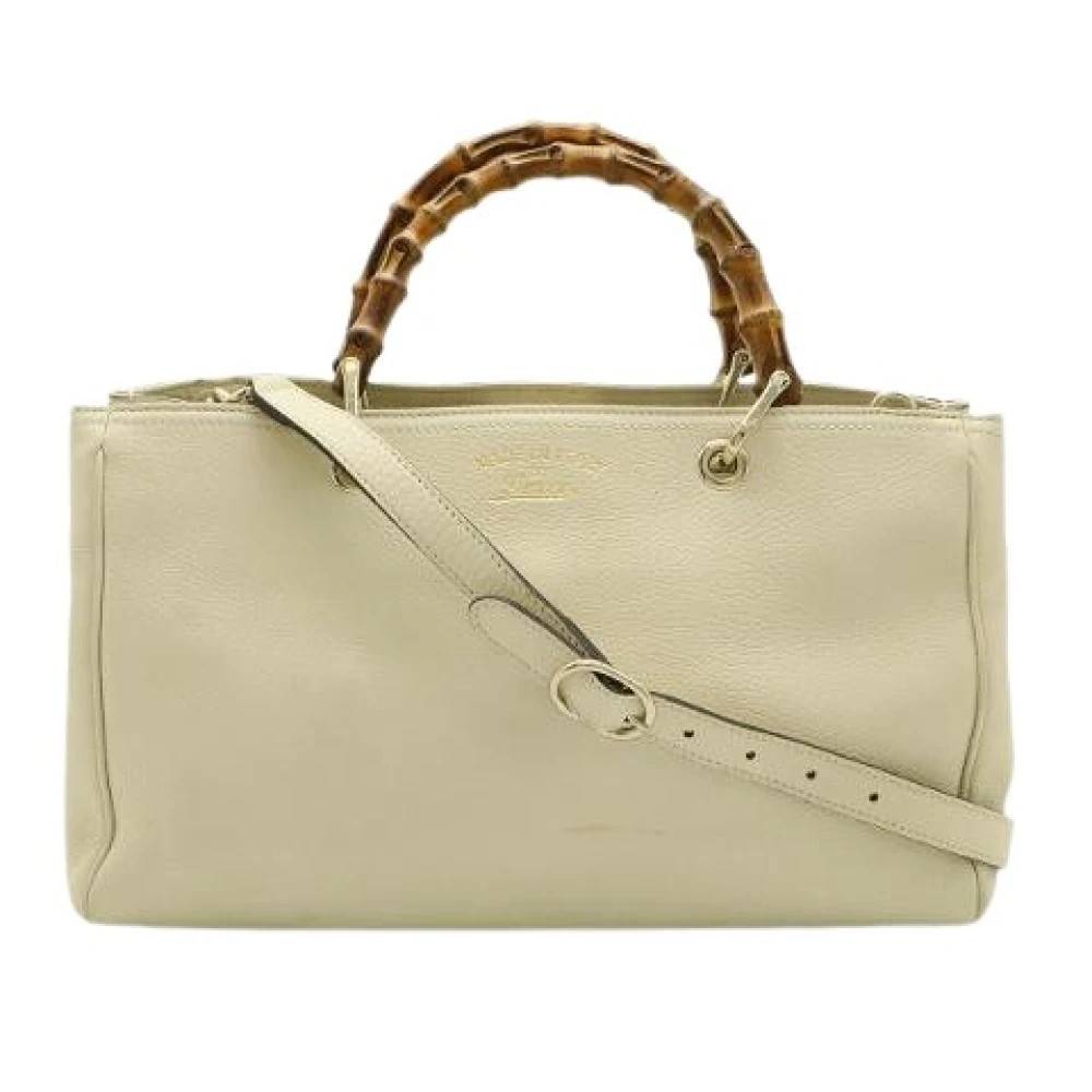 Gucci Vintage Pre-owned Bamboo Shopper Læder Tote Taske - Vintage - Dame - Beige - ONE SIZE - Læder