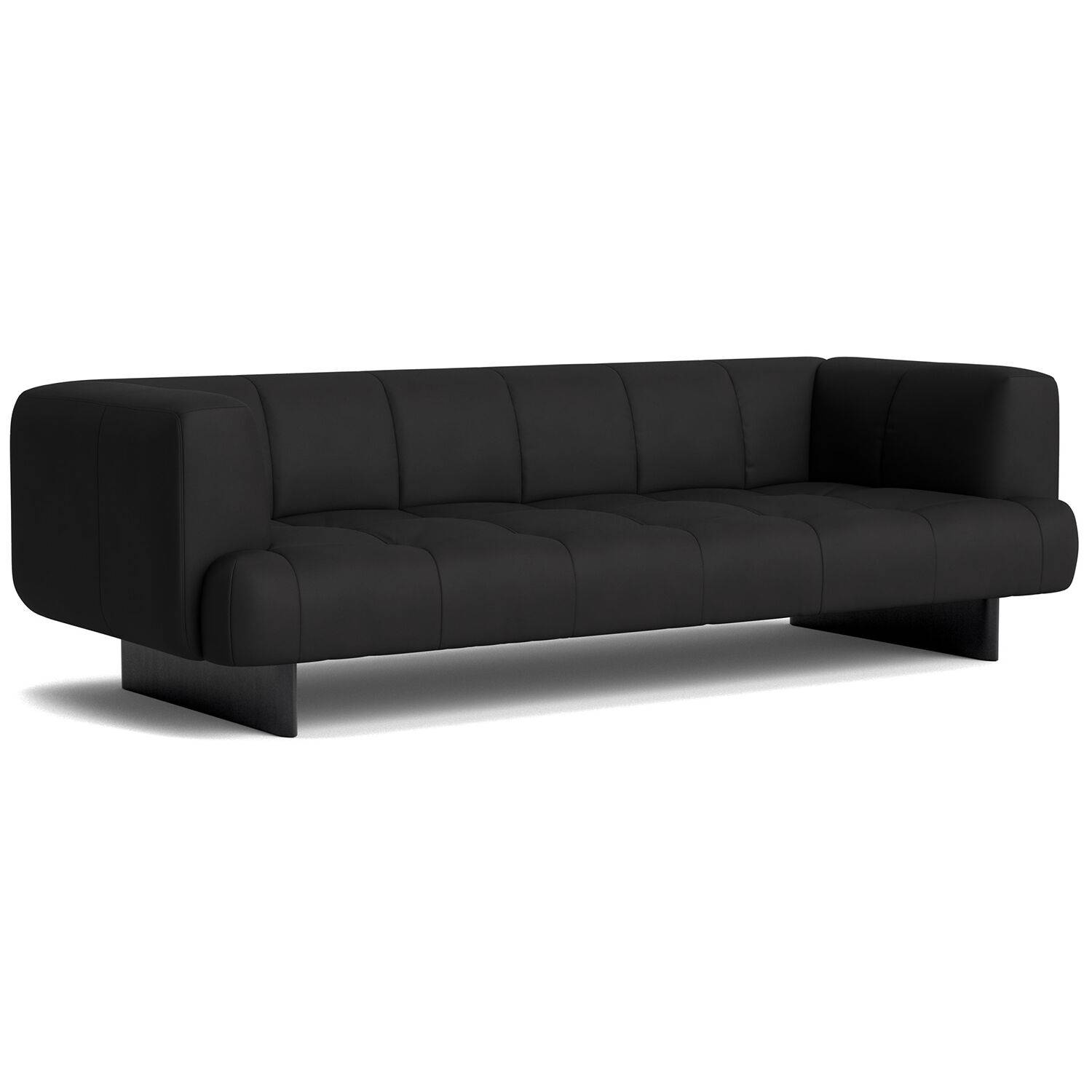 Hay Quilton Lift 3-personers Sofa Sense Læder / Eg - 3 personers sofaer Anilin Læder Sort - AE029-A001-AA36.