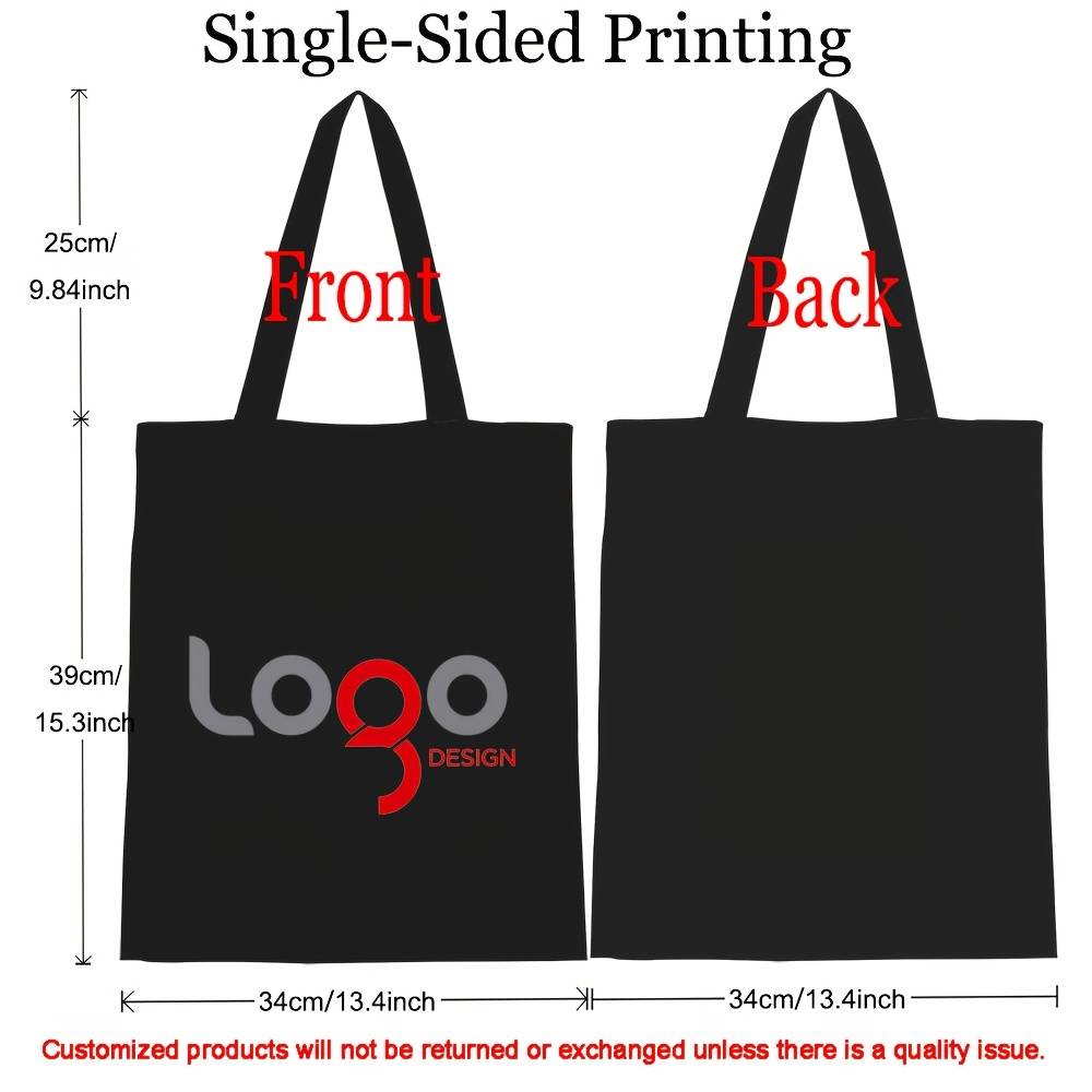 TEMU Diy Personal Customized Tote Bag Shopping Add Print Shoulder Bags Women Handbags