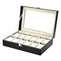 Uten Uhrenkasten 12 Uhrenbox, Uhrenbox Herren, Uhren Aufbewahrungsbox Uhrenschatulle PU, Valentinstag Geschenke