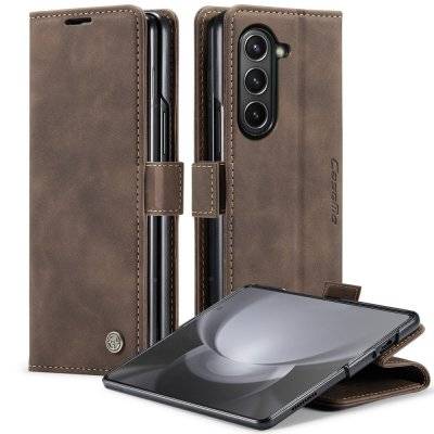 CaseMe Slim Plånboksfodral Samsung Galaxy Z Fold 5 Brun