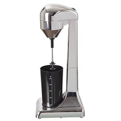 220v elektriska mjölkskummare kaffe skummare kall och mjölkning maskin snygg kaffe skummare mat mixer eu/uk plug för kök - silver--svart kopp