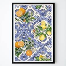 Italien Poster: Italienskt kakel och citrusfrukter av Bloomery Decor