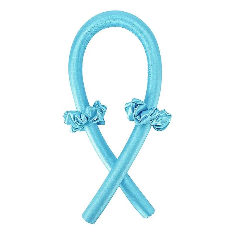 Heatless Curling Rod Headband No Heat Silk Curls Ribbon Hair Rollers Sleeping Soft Headband Lazy Hair Curlers Hair Styling Tools - Blue no Clip / CHINA