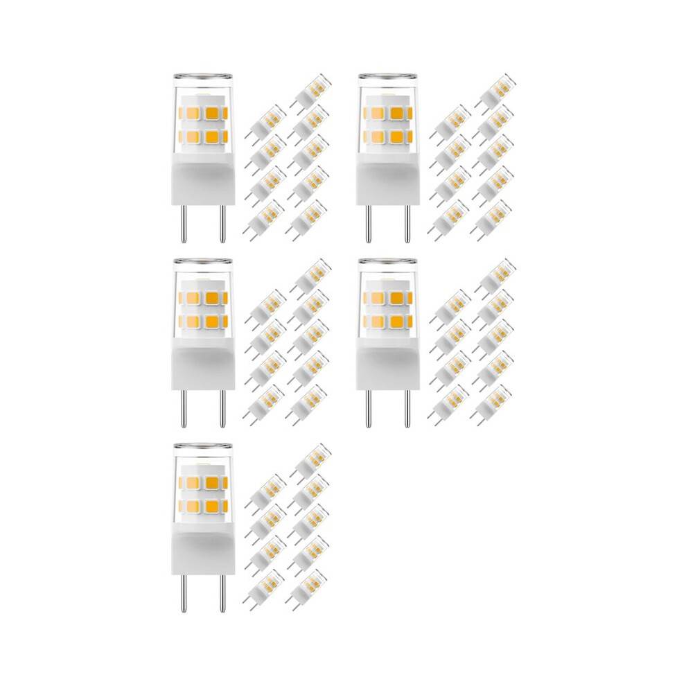 50pcs G8 Led Bulb 3W Equivalent to G8 Halogen Bulb 20W-25W, T4 Light Bulb Bi-Pin G8/GY8.6 Base, G8 Bulb Warn White 3000K