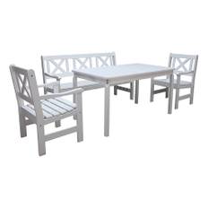 Matgrupp Baltic Garden Europe Bord+1 Soffa+2 Fåtöljer Vit