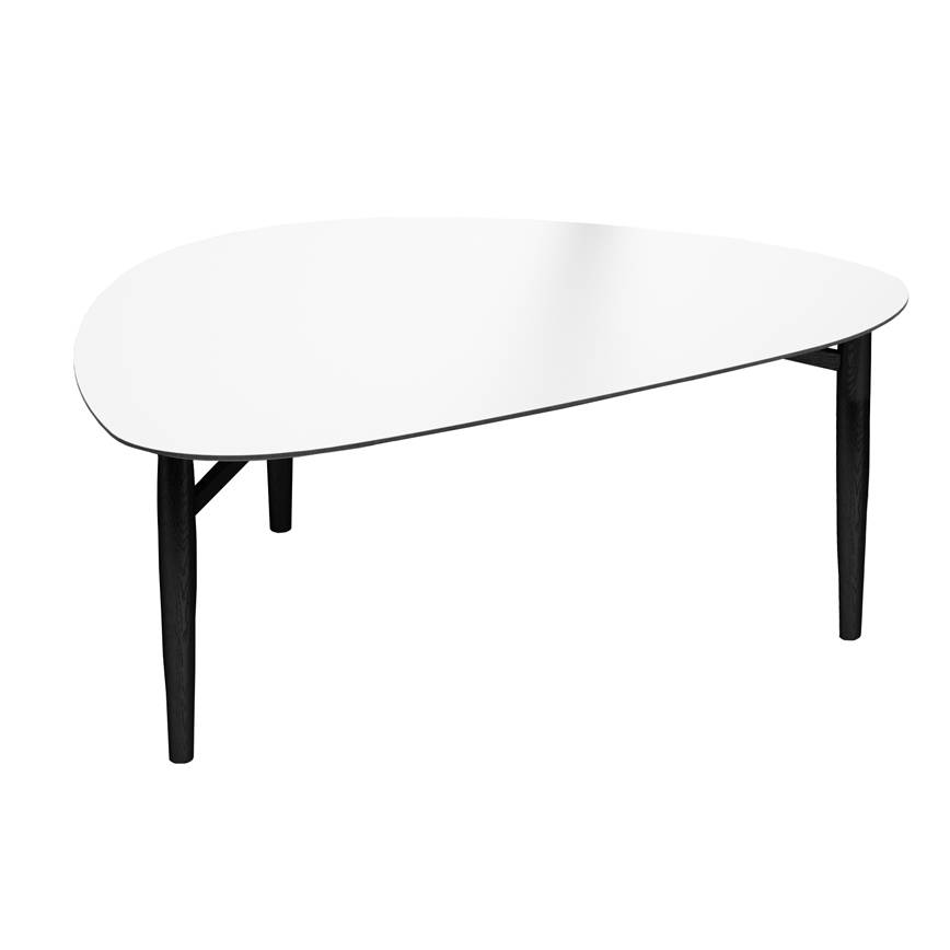 Katrine 32 sofabord 89x126cm hvid plade sort kant sorte ben h50cm