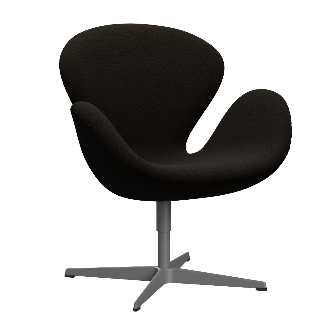 3320 Svanen loungestol, stel i silver grey af Arne Jacobsen Hallingdal - 390 Dark Brown - Jacobsen Plus
