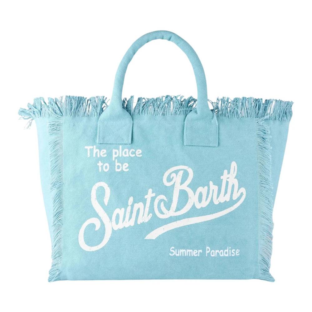 Saint Barth Vanity Tote Bag - Tasker - Dame - Blå - ONE SIZE - Bomuld