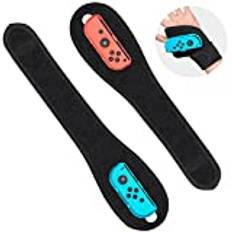 2 Pack Wristbands for Just Dance 2023 - Tendak Adjustable Wrist Strap for Nintendo Switch/Switch Oled Joy Con Just Dance 2023/2022/2021/2020/2019 and Zumba Burn It Up, Ideal for Adults (Red and Blue)