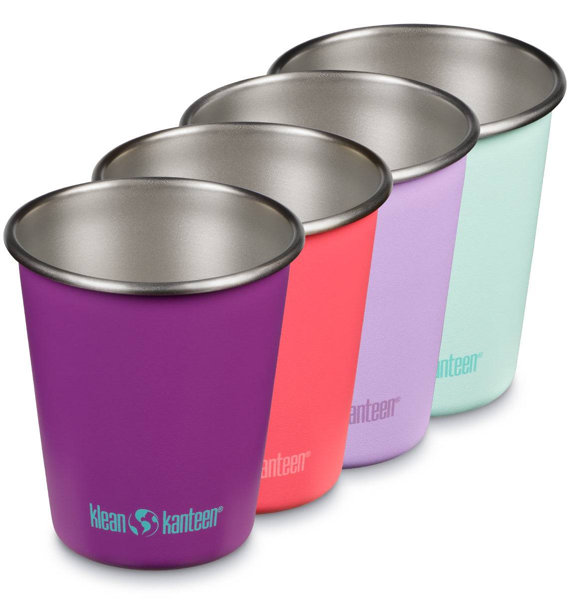 Klean Kanteen Kid Cup 4-Pack Flerfärgade Barnmuggar i Rostfritt Stål 296 ml – Butterflies
