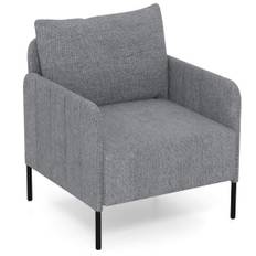 Chenille Lounge Chair med justerbara fotkuddar – Grå