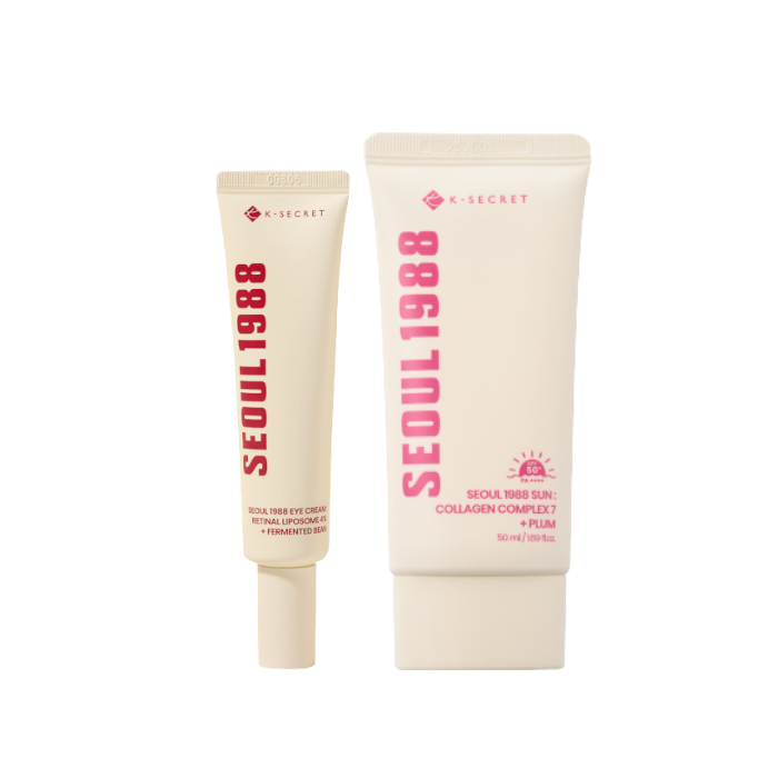 KSECRET - SEOUL 1988 Eye Cream : Retinal Liposome 4% + Fermented Bean - 30ml (1ea) & SEOUL 1988 Sun : Collagen Complex 7 +... - black