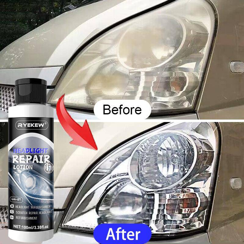 Headlight Restoration Fluid, Lens Cleaner Spray To Remove Yellowing Oxidation & Scratches, DIY Car Headlight Polish & Renewal Kit gray
