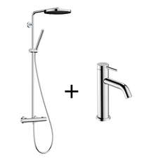 Bundle: Hansgrohe Tecturis S 80 Håndvaskarmatur + Pulsify S Puro 260 Showerpipe, Krom