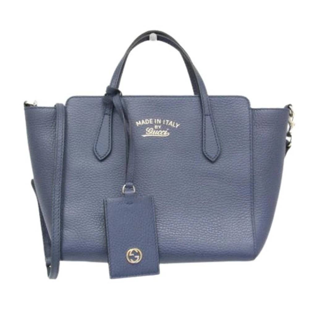 Gucci Vintage Pre-owned Laeder gucci-tasker - Vintage - Dame - Blå - ONE SIZE - Uld