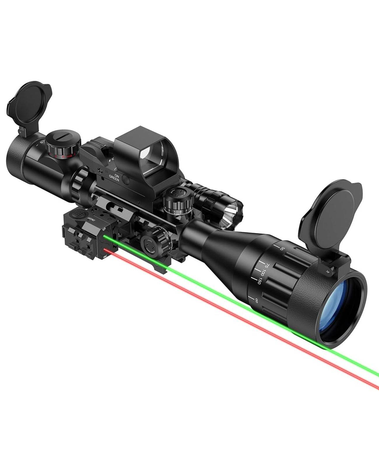CVLIFE EagleFeather 4-16x50 AO Scope Combo with Dual Laser Sight