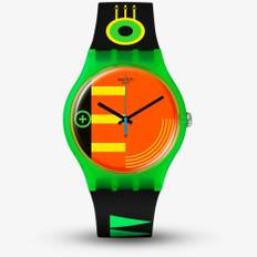 Swatch Neon Rider Black &amp; Green Watch SO29G106