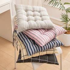 1 st fyrkantig stolsdyna sittdyna med halkskyddande rem inomhus- och utomhus soffdyna kudde kudde kudde för hemmakontor - Multifärgad (Mörkgrå pläd,Ljusgrå pläd,Beige pläd,Röd pläd,Blå rand,Grön rand,Rosa rand,Lila rand)