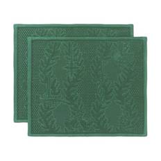 Royal Copenhagen Stjerne Riflet Jul Dækkeserviet - 2 stk. - B 35 x L 45 cm - Bomuld/hør - Grøn