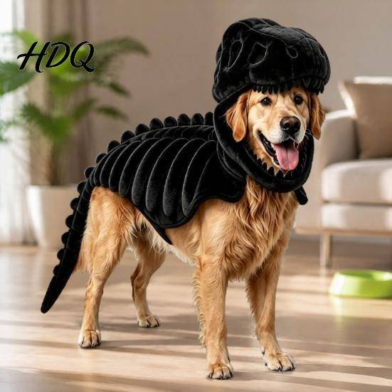 Varma Kläder till Husdjur Dinosaurieskelett Kostym Halloween Hundkläder Roliga Bekväma Valpkläder Cosplay Kostym för Hundar Katter Bus eller Godis