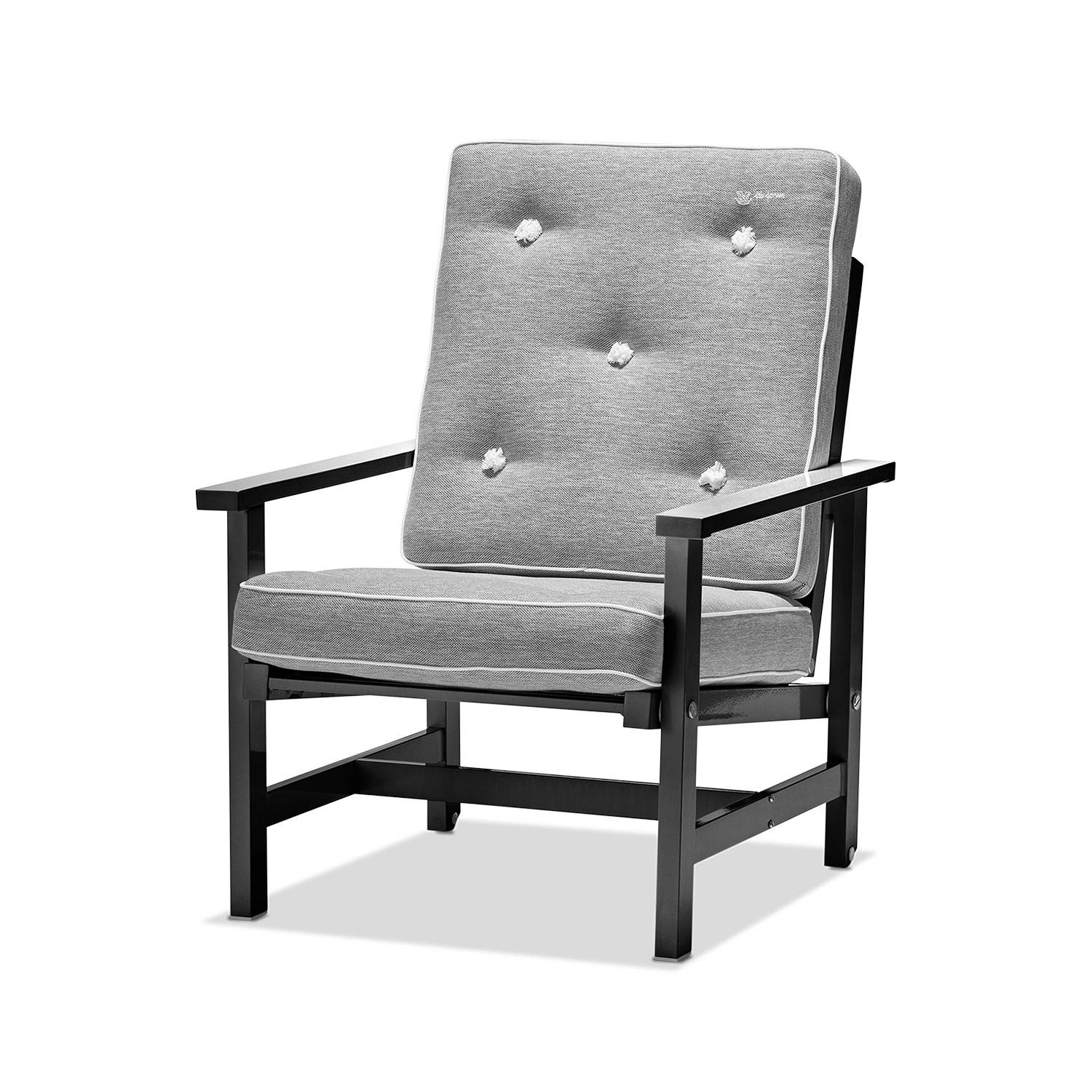 Fåtölj 05 svart aluminium - med Crown dyna - Svart