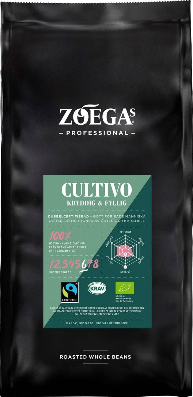 ZOÉGAS Cultivo 8×750 g hele bønner (Fairtrade)